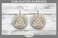 Pastel Christmas Tree v2 Round Earrings Sublimation Product Image 1