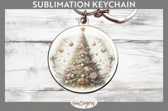 Pastel Christmas Tree v3 Round Keychain Sublimation Product Image 1