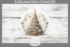 Pastel Christmas Tree v3 Round Coaster Sublimation Product Image 1