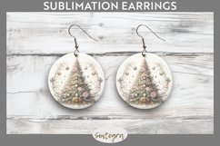 Pastel Christmas Tree v3 Round Earrings Sublimation Product Image 1