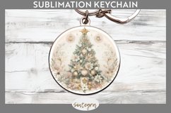 Pastel Christmas Tree v4 Round Keychain Sublimation Product Image 1