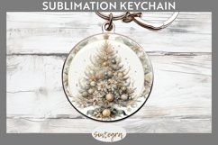Pastel Christmas Tree v5 Round Keychain Sublimation Product Image 1