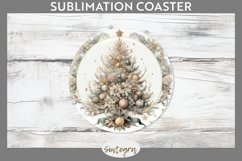 Pastel Christmas Tree v5 Round Coaster Sublimation Product Image 1