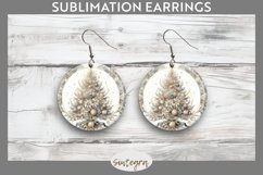 Pastel Christmas Tree v5 Round Earrings Sublimation Product Image 1
