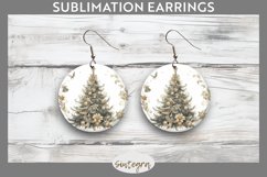 Pastel Christmas Tree v6 Round Earrings Sublimation Product Image 1