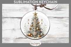 Pastel Christmas Tree v7 Round Keychain Sublimation Product Image 1