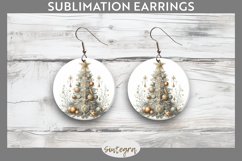Pastel Christmas Tree v7 Round Earrings Sublimation Product Image 1