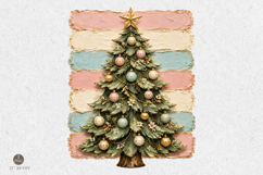 Pastel Christmas Tree Png, Retro Holiday Ornament Design Product Image 1
