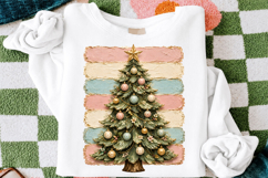 Pastel Christmas Tree Png, Retro Holiday Ornament Design Product Image 2