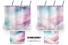 Watercolor Texture Pastel Clouds Tumbler Sublimation Wrap Product Image 3