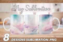 Watercolor Texture Pastel Clouds Mug sublimation design Product Image 1