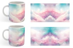 Watercolor Texture Pastel Clouds Mug sublimation design Product Image 3