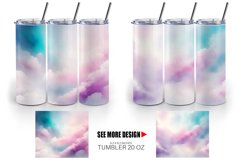 Watercolor Texture Pastel Clouds Tumbler Sublimation Wrap Product Image 5