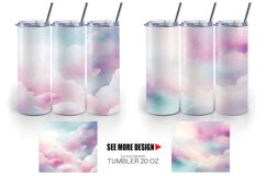 Watercolor Texture Pastel Clouds Tumbler Sublimation Wrap Product Image 6