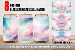 Glass Can Wraps Watercolor Texture Pastel Clouds Product Image 1