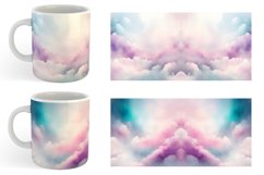 Watercolor Texture Pastel Clouds Mug sublimation design Product Image 5