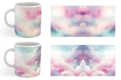Watercolor Texture Pastel Clouds Mug sublimation design Product Image 6