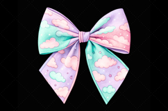 pastel cloudy bow, sky coquette bow, whimsical bow design, cloudy sky clipart, digital bow design, delicate pastel bow, sky bow art, pastel whimsical design, coquette bow art, sky sublimation design