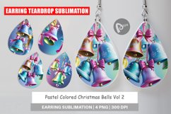 Earring Teardrop Pastel Christmas Bells Product Image 1