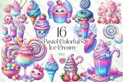 Pastel Colorful Ice Cream Sublimation Product Image 1