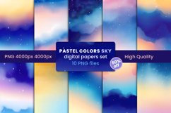 &quot;Pastel Colors Sky&quot; digital papers PNG, sky patterns Product Image 1