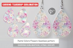 Earring Teardrop Flower Pastel Pattern Product Image 1