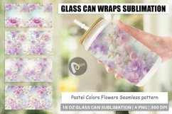 Glass Can Wraps Flower Pastel Pattern Product Image 1