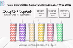 Pastel Colors Glitter Zigzag Skinny Tumbler Sublimation Wrap Product Image 1