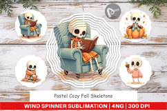 Wind Spinner Pastel Fall Skeletons Product Image 1