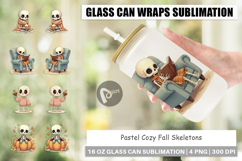 Glass Can Pastel Fall Skeletons Product Image 1