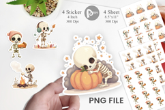 Pastel Fall Skeletons Sticker Product Image 1