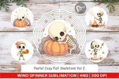 Wind Spinner Pastel Fall Skeletons Product Image 1