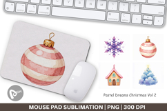 Pastel Dreams Christmas Mouse Pad Product Image 1