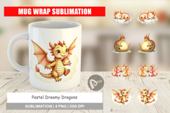 Pastel Dreamy Dragons Mug Wrap Product Image 1