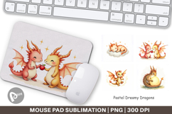 Pastel Dreamy Dragons Mouse Pad Product Image 1