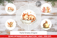 Pastel Dreamy Dragons Wind Spinner Product Image 1