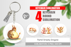 Pastel Dreamy Dragons Keychain Product Image 1
