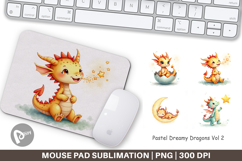 Pastel Dreamy Dragons Mouse Pad Product Image 1