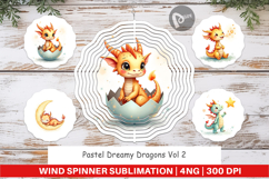 Pastel Dreamy Dragons Wind Spinner Product Image 1