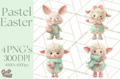 Whimsical Easter Characters Clipart PNG, Cute Mint Png Product Image 1