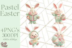 Whimsical Easter Characters Clipart PNG, Cute Mint Png Product Image 1