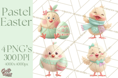 Whimsical Easter Characters Clipart PNG, Cute Mint Png Product Image 1