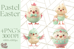 Whimsical Easter Characters Clipart PNG, Cute Mint Png Product Image 1