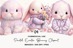 Pastel Easter Bunny Clipart Product Image 1