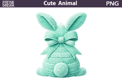 Mint Easter Bunny Clipart | Cute Spring Sublimation Product Image 1