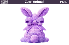 Purple Easter Bunny Clipart | Cute Spring Sublimation Product Image 1