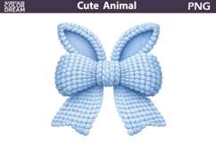 Blue Easter Bunny Bow Clipart | Pastel Ribbon Sublimation Product Image 1
