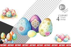 Pastel Easter Eggs Clipart Product Image 1