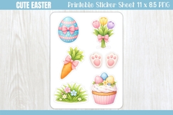 Pastel Easter Printable Stickers - PNG Sticker Sheet