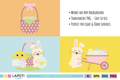 sweet bunny and chick spring clipart for crafting